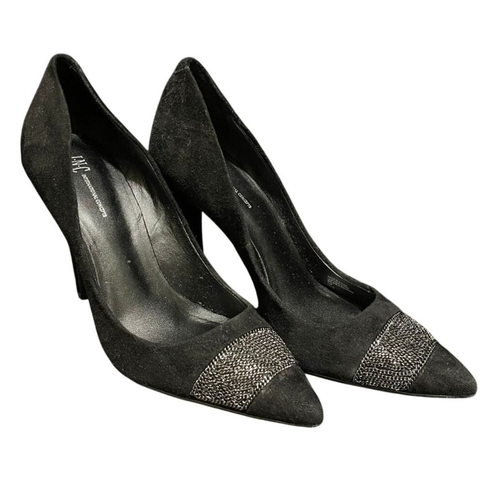 INC International Concepts Black Velvet Heels - Size 7 - NEW IN BOX